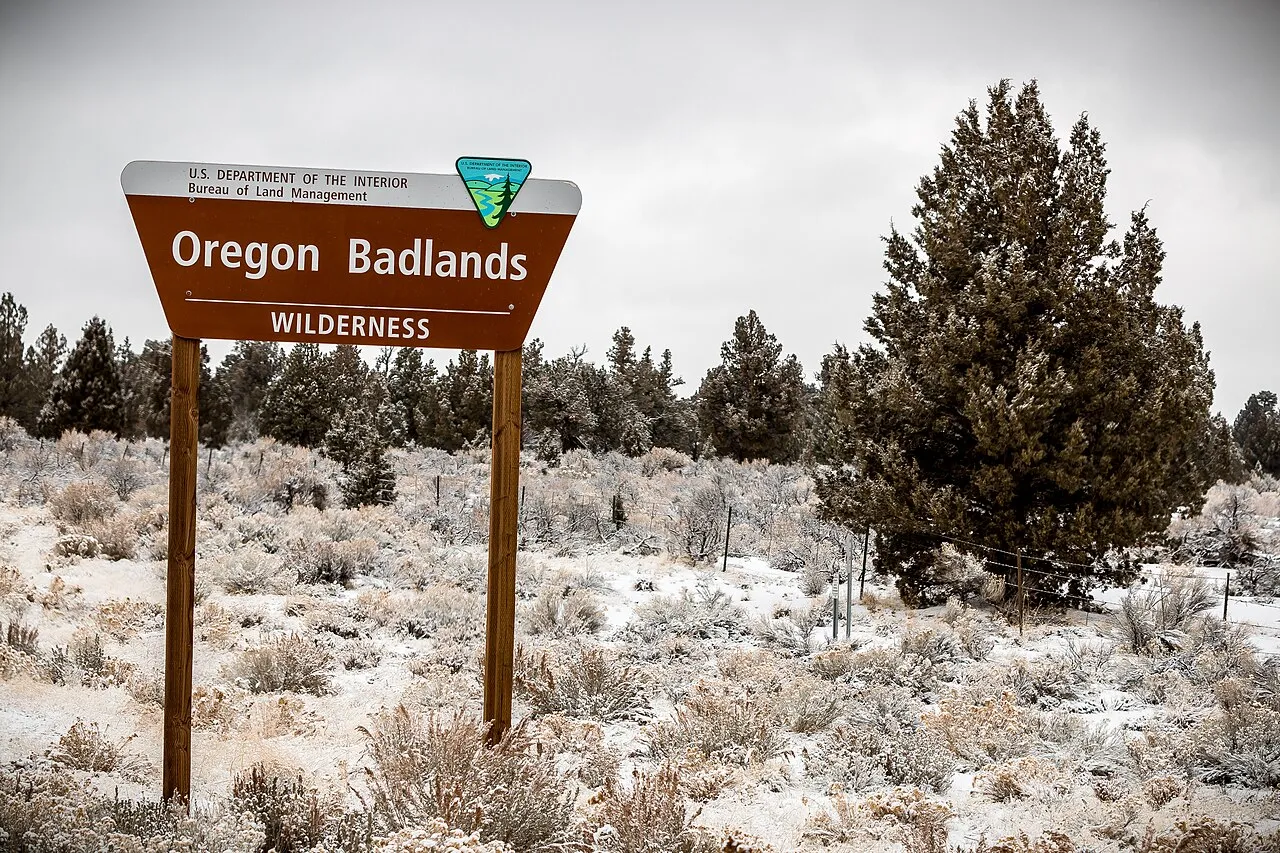 View along the Badlands Rock Trail, Oregon Badlands Wilderness, February 1, 2017. Photo by Greg Shine, BLM. The United States Congress designated the Oregon Badlands Wilderness in 2009 and it now has 29,180 acres. All of this wilderness is located in Oregon and is managed by the Bureau of Land Management (BLM). The Oregon Badlands Wilderness holds a number of remarkable and exciting landforms and geologic features. Most of the area includes the rugged Badlands volcano, which has features of infl