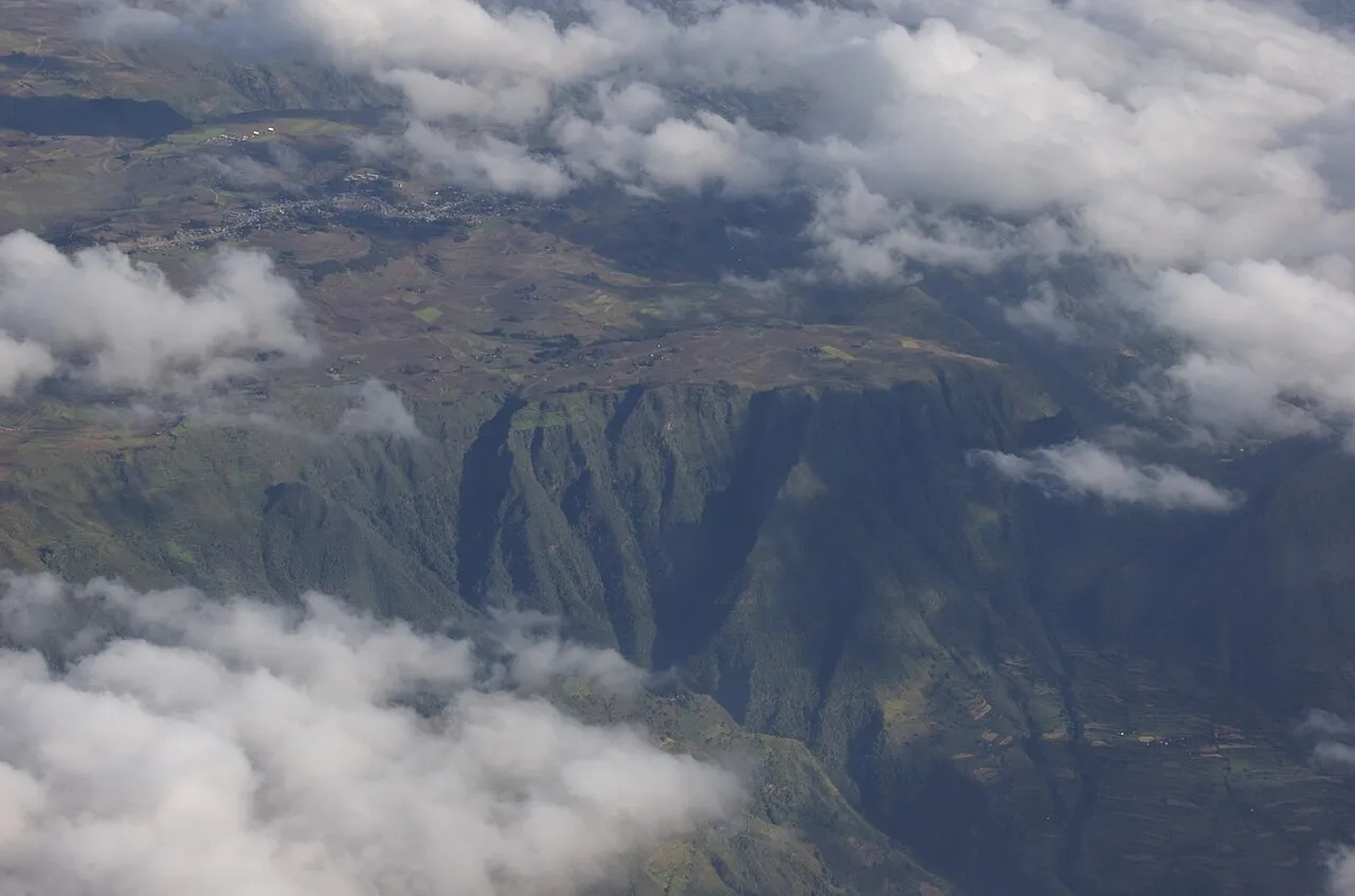Taken from an Ethiopian Airlines Fokker turboprop en route from Addis Ababa to Dire Dawa in southeastern Ethiopia.