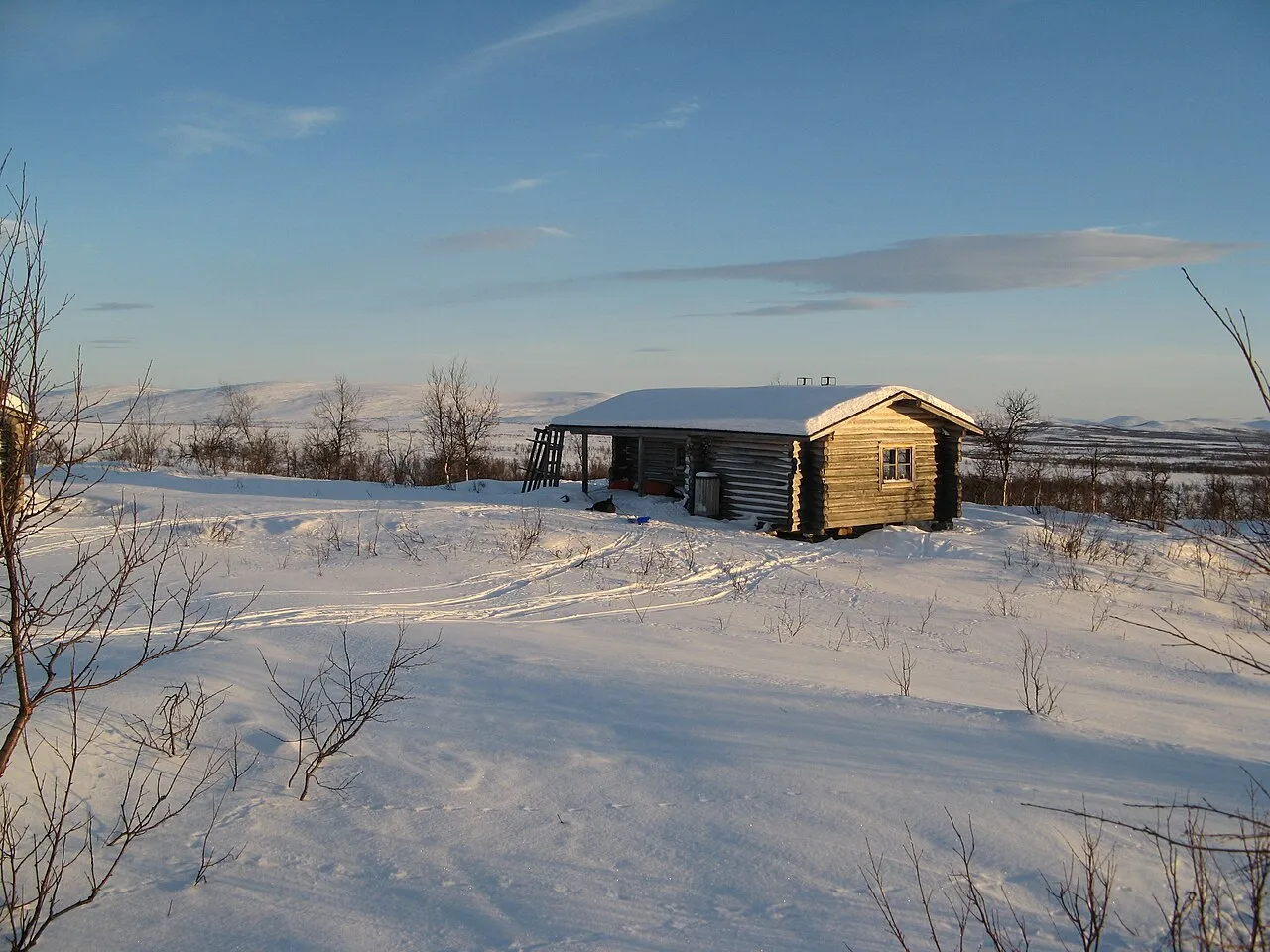 Puvrrasjoki wilderness hut in Käsivarsi wilderness area, Finland