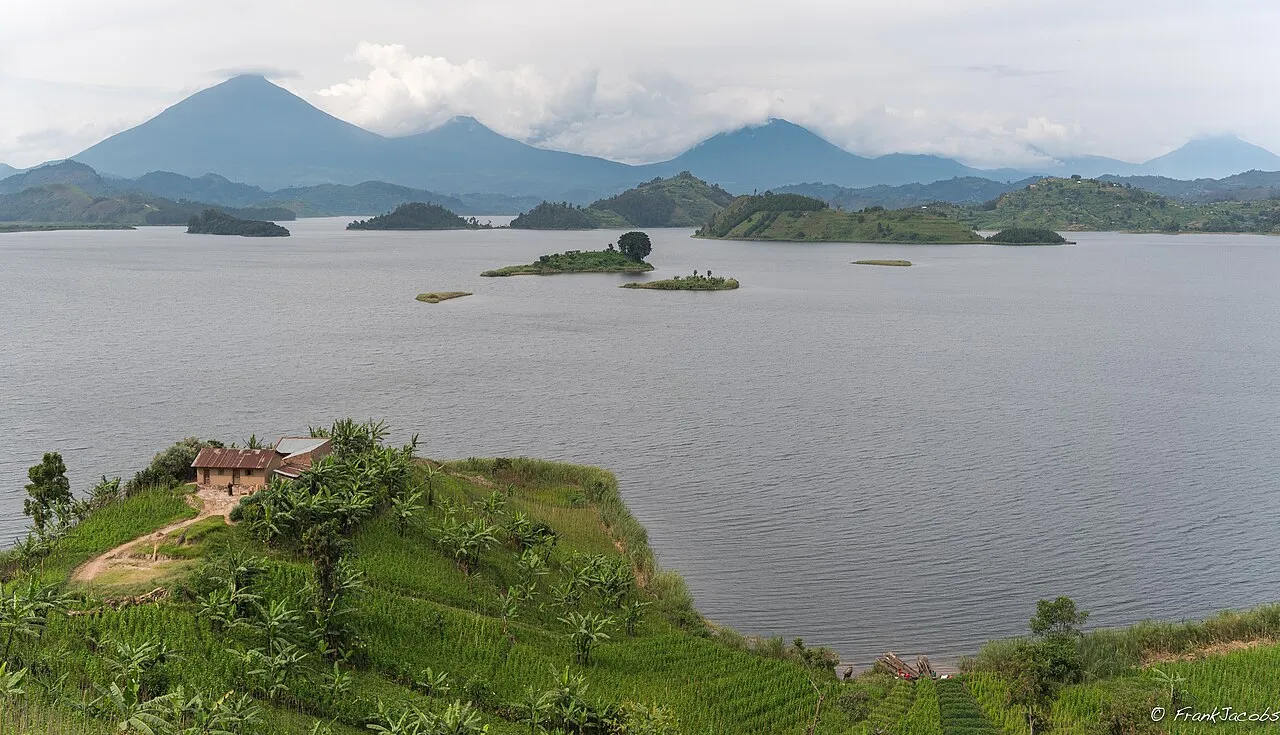 a clear view of the virunga ranges from a distance. these ranges a a home of mountain gorillas shared between uganda,Rwanda and DRC.